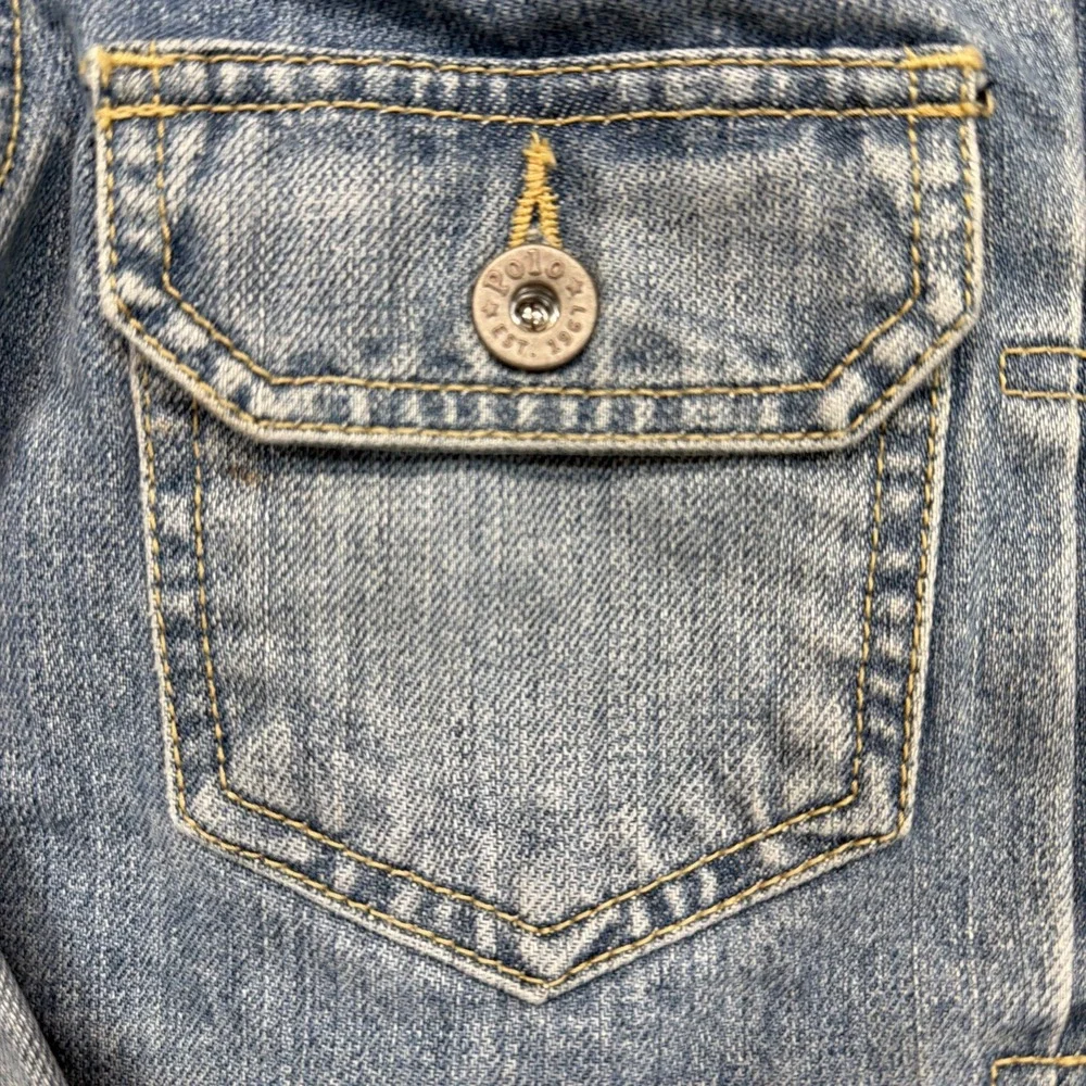 Ralph Lauren Polo Jeans Jacket Women's Medium (12/14) Light Denim Casual Classic - Picture 2 of 14